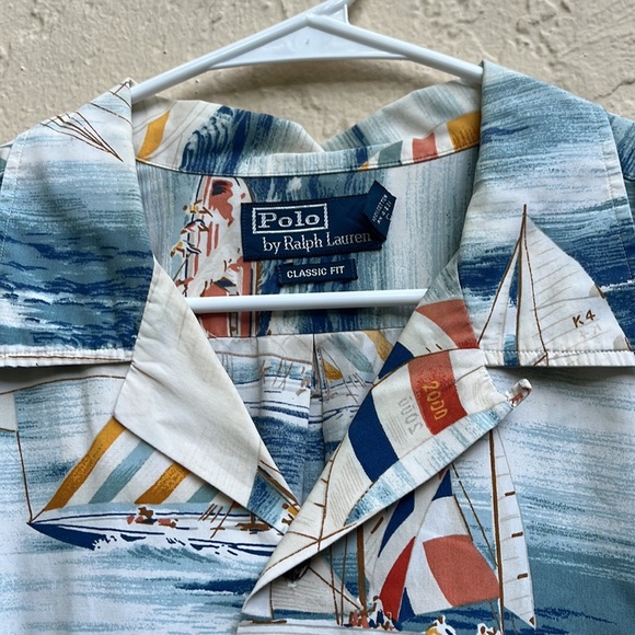 Vintage Ralph Lauren Men’s Boat print Shirt! - Picture 7 of 8